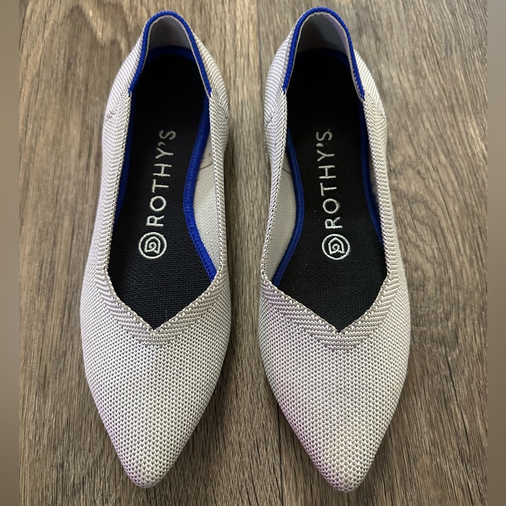 Rothy’s pointed toe grey flats